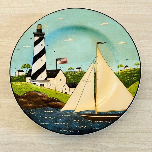 Warren Kimble Coastal Breeze Plates - Set of 4 - Picture 1 of 3